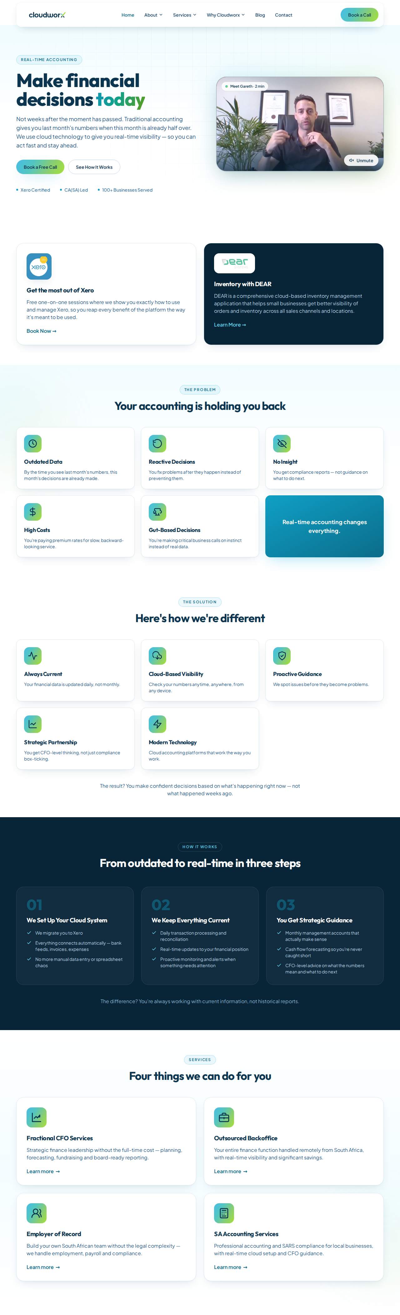 Cloudworx cloud accounting website built by Webders